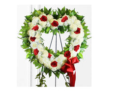 Red & White Heart Wreath