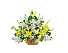 Traditional Yellow and White Sympathy Basket